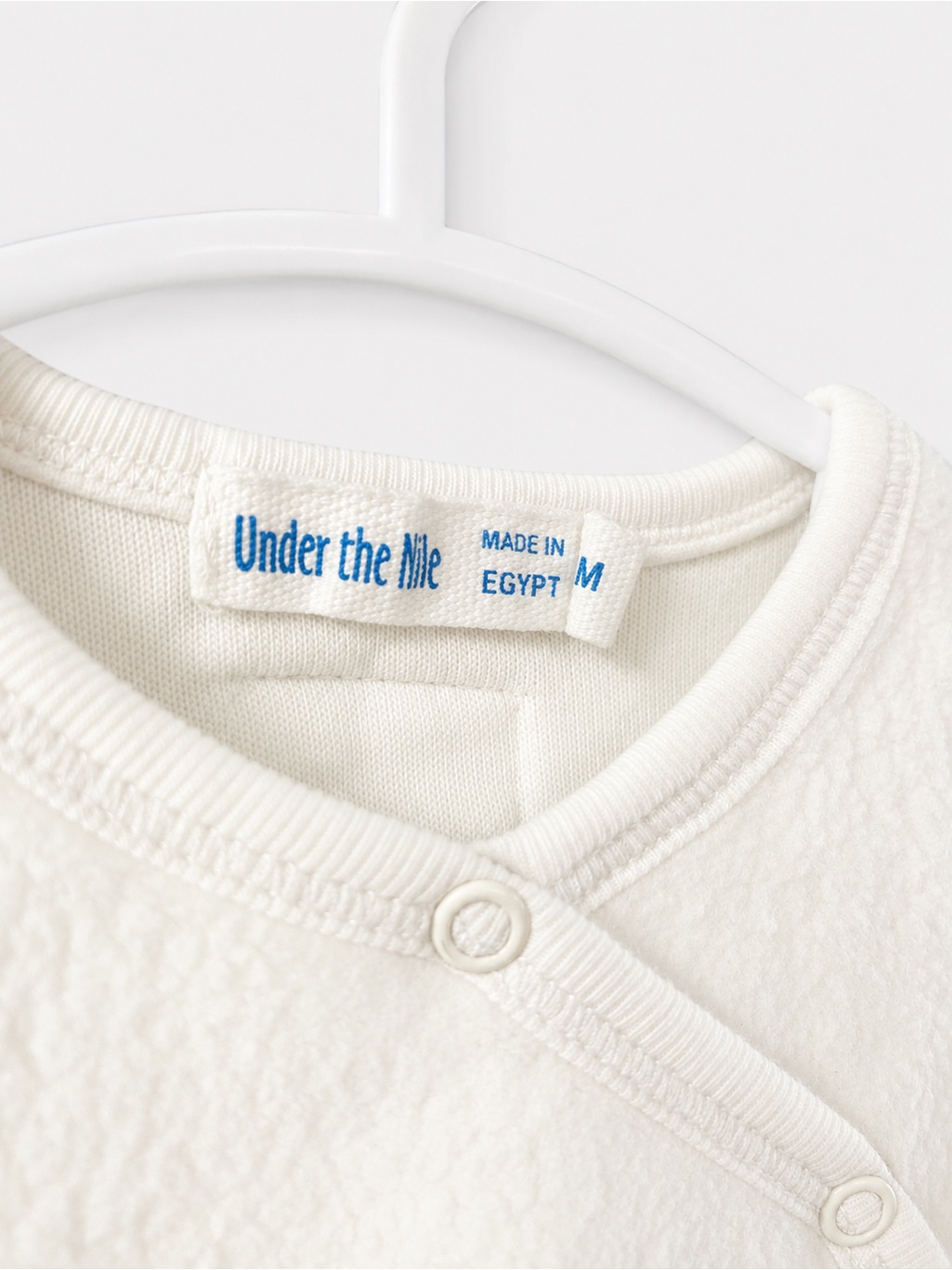 Under The Nile Organic Cotton Footed Sleeper Ivory Size M Euc — image 2 of 5
